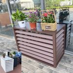 Xiyocadt Air Conditioning Cover Grille Protective Cover Cover Air Conditioner Aluminum Air Conditioning Fence Shelf Plant Stand Outdoor AC Unit Cover Noise Reduction Suitable for Outdoor,Brown
