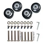 1.8 Inch Wheels Wear-Resistant Mute Luggage Suitcase Replacement Wheels Rubber Swivel Caster Wheels Repair Kits 4 Pcs (45mm x 4 Sets)