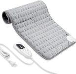 Electric Heating Pad for Back Pain Relief, Heating Pads for Cramps, Auto Shut Off, Heating Pad for Neck and Shoulder (Silver Gray, 24'' x 12'')