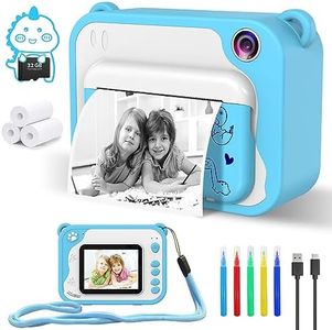 Kids Camera Toddler Camera, Kids Digital Camera Instant Print, 1080P Video Camera for Kids with 32GB SD Card, Childrens Toy Camera Easter Birthday Gifts for Boys Girls 3 4 5 6 7 8 9 10 11 12 Year Old