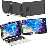 Maxfree S1 Portable Monitor for Laptop, 14 Inch FHD 1080P IPS Laptop Screen Extender with Built-in Stand and Speakers, HDMI/Type-C Plug and Play Display for 13"-17" Laptops (Mac, Wins, Android)