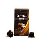 COFFEEZA Forte Aluminium Coffee Capsules, Intensity 12/10 - Nespresso Compatible Coffee Pods (Box Of 10), 0.09 Kg