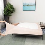 Box Spring Cover Queen Size - Jersey Knit & Stretchy Wrap Around 4 Sides Bed Skirt for Hotel & Home - Queen/Cal Queen, Pink