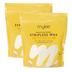 Mylee Professional Stripless Hard Wax Beads 500g, Stripless Depilatory Waxing Pellets Solid Film Beans, Painless Gentle Hair Removal of Full Body, Face & Bikini Line, (Coconut & Arnica Pack of 2)