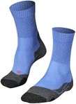 FALKE Women's TK2 Explore Cool Hiking Socks, Mid Calf, Medium Padding, Breathable Quick Dry, Cooling, Lyocell, Blue (Blue Note 6545), 5-6, 1 Pair