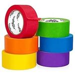 Colored Masking Tape – 6 Roll Multi Pack – 10 Yards x 1 Inch Each Colorful Craft Tape – Vibrant Rainbow Colored Painters Tape – Colored Tape Rolls Arts & Crafts, Labeling and Color-Coding