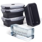 Ice Block Mold Extra Large for Ice Bath Cold Plunge Tub Chiller Cooler, 4 Pack for 7LB Ice, Collapsible Stackable Silicone Mold Ice Tray for Big Ice Brick Giant Block Ice, Dishwasher Safe, Black