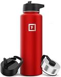 IRON °FLASK Sports Water Bottle - 40 Oz 3 Lids (Straw Lid), Leak Proof - Stainless Steel Gym & Sport Bottles for Men, Women & Kids - Double Walled, Insulated Thermos, Metal Canteen