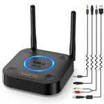 [Upgraded] 1Mii B06Pro Long Range Bluetooth 5.3 Receiver with Volume Control, aptX HD Wireless Audio Receiver for HiFi, aptX Low Latency for Old Amp (RCA Digital Optical TOSLINK Coaxial)