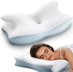 REOKA Cervical Pillow for Neck Pain Relief (Regular Firm) Memory Foam for Front, Back, Stomach, Side Sleeper and Shoulder Sleeping (Queen)