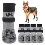 SCENEREAL Dog Socks to Prevent Licking Paws for Hardwood Floors Anti Slip, Dog Grippy Boots Shoes for Hot/Cold Pavement, Paw Protectors with Grippers for Small Medium Large Senior Dogs