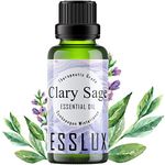 Esslux Clary Sage Essential Oil - Promotes Sweeter Sleep and Soothes Cramps - for Better Moods Everyday - 100 Therapeutic Grade for Aromatherapy and Topical Use - 90 ml