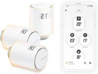 Netatmo Pack 3 Connected and Smart Thermostatic Heads, Accessory for Connected and Smart Thermostat, Thermostatic Valves for Radiators, NBU-NAV-EU