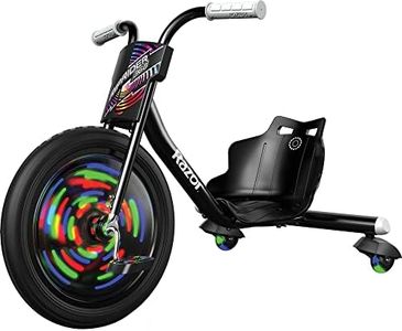 Razor RipRider 360 Lightshow – Trike with Rear Casters and with Motion-Activated Multi-Color Lights, 3 Wheeled Drifting Ride-On for Kids Ages 5 and Up