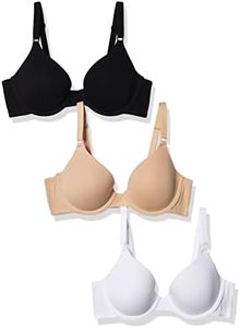 Fruit of the Loom Women's T-Shirt Bra, Black Hue/Sand/White, 16DDD