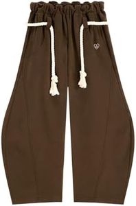 Aelfric Eden Super Baggy Barrel Sweatpants Wide Leg Pants for Women Men Casual Elastic Waist Unisex Lantern Trouser Pants Brown XL