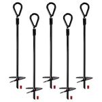 JMIATRY 5 Pack Earth Ground Anchor, 15 Inch Heavy Duty Ground Anchors Shelters, Ground Anchor Kit for Tents, Canopies, Sheds, Trampoline and Swing Sets