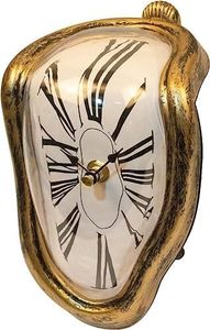 Melting Clock, Salvador Dali Clock,Melted Clock Alice in Wonderland Decor Funky Home Decor Surreal Desk Shelf Desk Melted Clock, Surface Design Drippy Clock for Living Room, Bedroom, Office