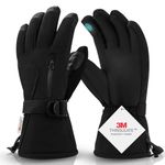 Uolifrem Ski Gloves, 3M Thinsulate Winter Gloves for Men and Women, Windproof Snowboard Gloves with Touch Screen Thermal Breathable Waterproof Gloves for Skiing Snowboarding Running Work