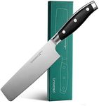 linoroso Nakiri Knife 7 inch Japanese Chef Knife, Asian Vegetable Cleaver Kitchen Knife, German High Carbon Stainless Steel Usuba Knife with Full Tang Ergonomic Handle for Home Kitchen and Restaurant