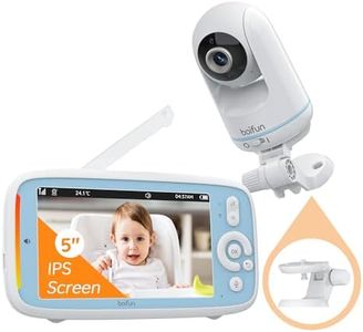 Upgraded Baby Monitor, BOIFUN 5'' Display, 360° Video Baby Monitor Camera, IPS 720p Wireless (Moniteur Bébé ), VOX Sound Detection, Battery, Night Vision, Lullabies, Temperature Detection,For Bebe