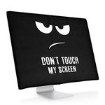 kwmobile Computer Monitor Cover Compatible with 27-28" Monitor - Don't Touch My Screen White/Black