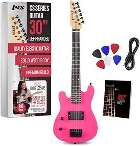 LyxPro CS 30” Left Hand Electric Guitar Kit for Beginner, Intermediate & Pro Players with Guitar, Amp Cable, 6 Picks & Learner’s Guide, Solid Wood Body, Volume/Tone Controls, 5-Way Pickup - Pink
