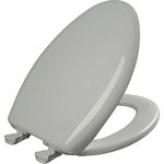 Bemis 1200SLOWT 062 Slow Close Sta-Tite Elongated Closed Front Toilet Seat, Ice Grey