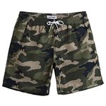 MaaMgic Men's Swimming Trunks Quick Dry Fit Performance Surfing Short Pockets, Camouflage-9271, Large ( Waist:33''-35'' )