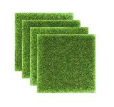 Happyupcity 6PCS 6in x 6in Artificial Garden Grass Squares Craft Grass Mats Life-Like Fairy Artificial Grass Lawn Miniature Ornament Garden Dollhouse DIY Grass