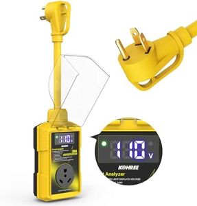 Kohree RV Surge Protector 30 Amp, 14000 Joules RV Power Surge Voltage Protection, RV Adapter Plug with Waterproof Cover Auto Shut off LED Display Circuit Analyzer for Travel Trailers Camper-30A Yellow