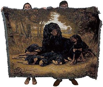 Pure Country Weavers Gordon Setter Dog Woven Blanket by Robert May - Gift Cotton Tapestry Throw - Made in The USA - 72" x 54"