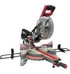 LUMBER JACK 10 Inch Mitre Saw Double Bevel Action, Sliding Compound Woodworking Chop Machine, 2000W Motor & Fitted Laser Light, 254mm Blade