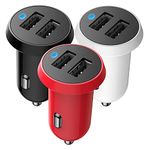 Car Charger 3 Pack, 24W 4.8A Fast USB Charger Car Power Adapter Mini Dual Port Flush Mount Compatible for Samsung Note 9/Galaxy S10/S9 iPhone 11 12 Mini Pro Max/X Xs XR 8 7 6s Plus