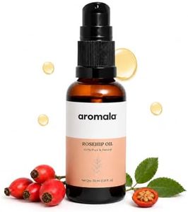 Aromala Organic Rosehip Seed Oil for Face & Skin Barrier Support | Cold Pressed Oil for Anti-Aging, Dry, Dull & Uneven Looking Skin, Acne Scars & Dark Spots | Lightweight Non-Greasy Formula | 30ml
