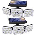 SMY Lighting Plastic Solar Motion Lights Outdoor,3 Adjustable Heads Solar Wall Lights With Motion Sensor,138 Led Solar Security Lights,270°Wide Angle,Ip65 Waterproof For Garage Yard Garden Porch