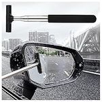 Small Squeegee for Car Rearview Mirror Cleaning with Retractable Extension Pole (Max 38.6") - Fast Water Wiper Scraper Cleaner Tool for Windows/Rearview Mirror/Windshield (Black)