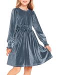 Arshiner Baby Girl Party Dress Knee Length Crew Neck Party Dresses for Girls (Blue, 11-12 Years)