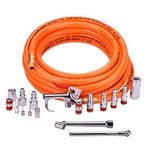 WYNNsky Air Compressor Accessories 3/8"X25ft PVC Air Compressor Hose with 17 Piece Air Tool Compressor Kits