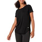 Amazon Essentials Women's Studio Relaxed-Fit Lightweight Crewneck T-Shirt, -black, Large