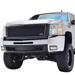 EAG Rivet Mesh Grille Stainless Steel Replacement with Shell Fit for 07-10 Chevy Silverado 2500/3500