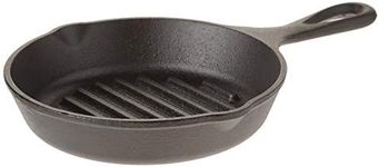 Lodge L3GP 6.5 Inch Cast Iron Grill Pan, Black