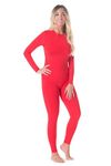 Rocky Thermal Underwear for Women (Long Johns Thermals Set) Shirt & Pants, Base Layer with Leggings/Bottoms Ski/Extreme Cold, Standard Weight (Red - Small)