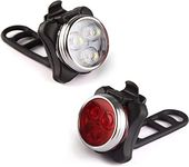 USB Rechargeable Kroozie Bike Light Set - LED Front and Rear Bicycle Lights - Waterproof and Easy to Install Bike Safety Accessories Ultimate Safety for Road, Mountain, BMX and Commuter Bikes