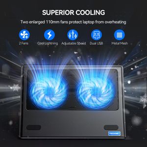 TECKNET Laptop Cooling Pad for 12-16" Notebooks – Quiet Fan Cooling