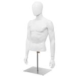GiantexUK Male Mannequin, Half Body Dress Form with Metal Base, Rotatable Head and Arms, Torso Mannequin Stand for Retail Clothing Shops