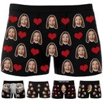 Personalised Boxers for Men with Face, Custom Funny Face Underwear with Name, Personalised Mens Underpants Shorts Gifts for Valentine's Day, Christmas Day, Personalised Funny Gifts for Him Boyfriend