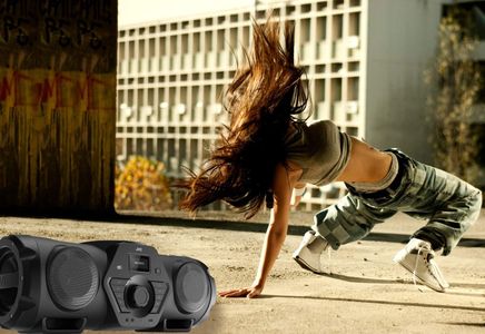 JVC RV-NB300DAB Boombox – Portable Bluetooth Speaker, Black