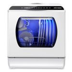 AIRMSEN Mini Table Top Dishwasher, 6 Programs Countertop Dishwasher, 5L Water Tank, 2 Ways Water Supply, Touch Control & LED Display, Ideal for Home Kitchens, Apartments, Dorms, Pure White