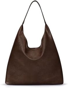 ACUYE Borsa a tracolla da donna, in ecopelle, grande, con borsa a tracolla, 01-marrone scuro, 39cm